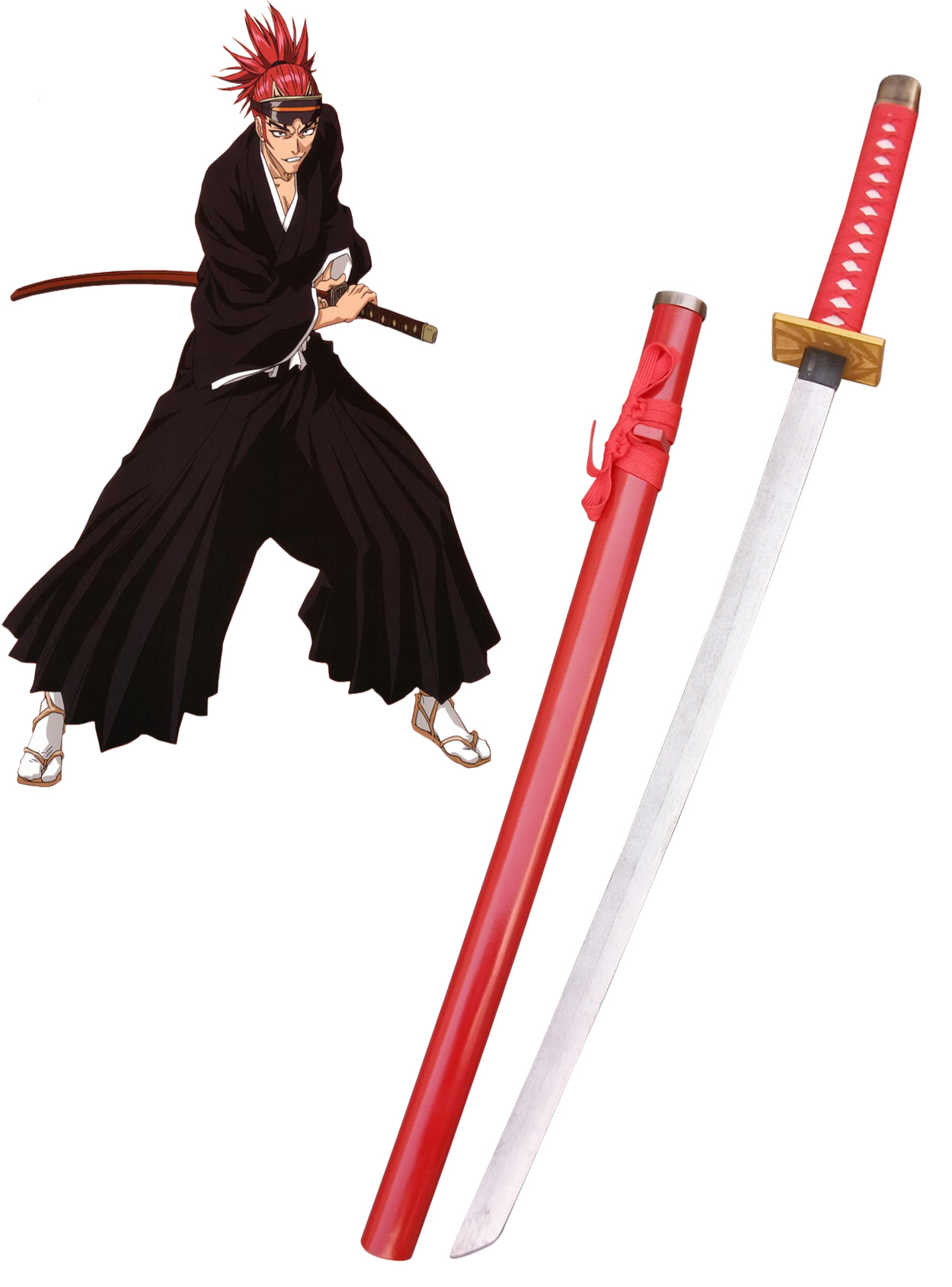 Bleach Abarai Renji Zanpakutou Zabimaru Cosplay Wooden Weapons